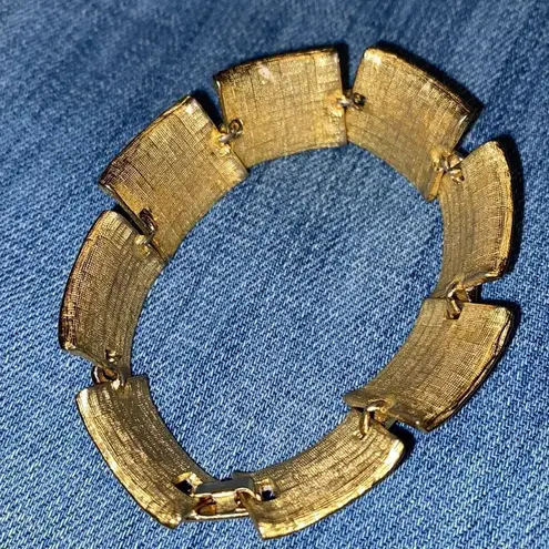 Gold Plated Flat Rectangular Link Bracelet Gold