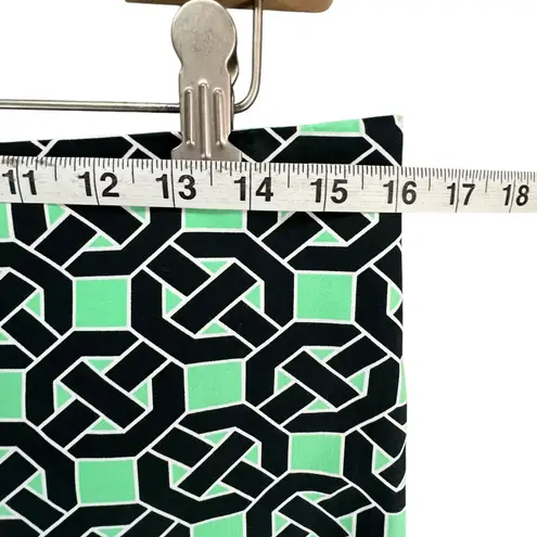 Tracy Negoshian Frida Pants Womens 6 Green Black Geometric Slim Fit Modern Chic