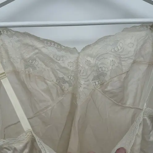 Sears Vintage Nylon Lace Tank Top Size 38 Womens Ivory Cream Lingerie