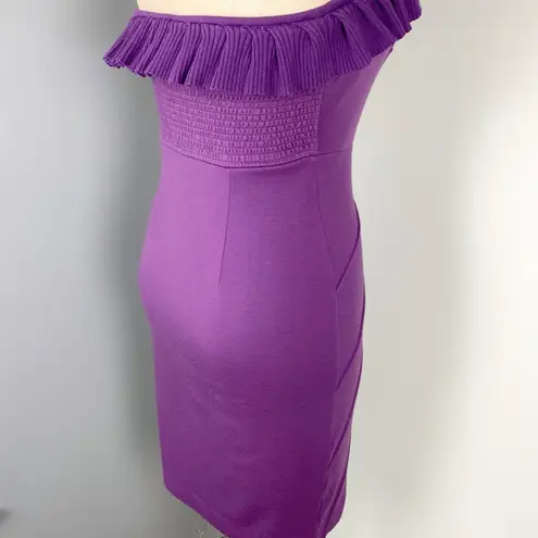 Catherine Malandrino Women's Strapless Wool Dress Purple Size M