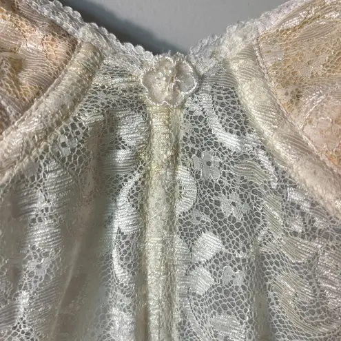 Vintage Carnival Womens 36B Lace Corset Bustier Ivory Bridal Union Made White Size undefined