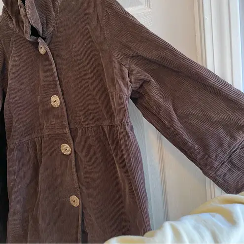 French Cuff Dark Brown Corduroy Pea Coat Size XL