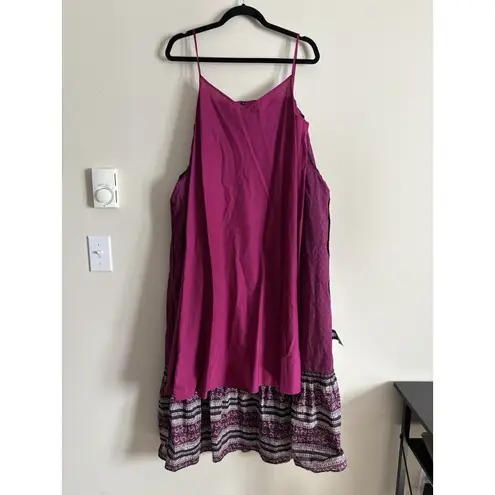 Anna Sui NWOT Uniqlo Dress Cotton Floral Bohemian Beach Purple Black