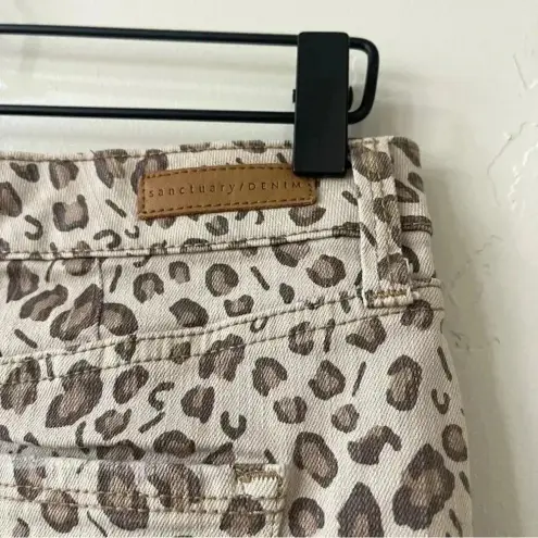 Sanctuary  Denim Simone Leopard Print Mini Skirt Size 29 EUC
