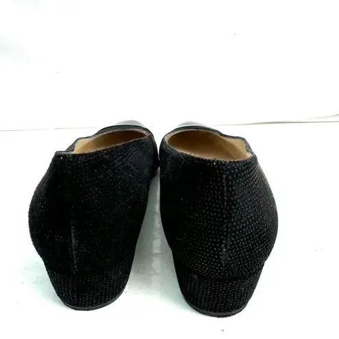 Bruno Magli Suede Black Cap Toe Low Heels Pumps Shoes Size 8.5 AA