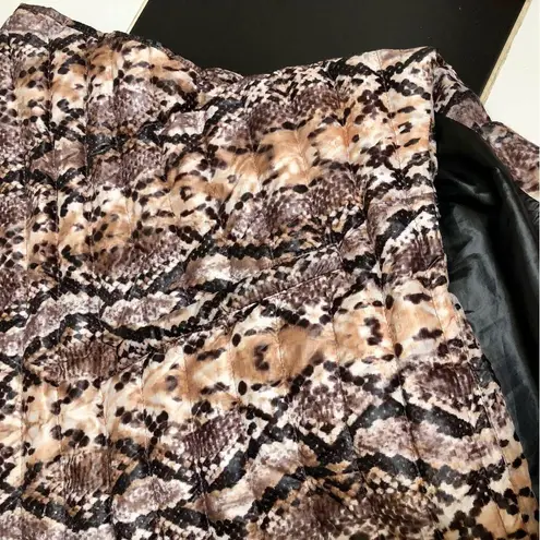 Think Royln Python Snakeskin Quilted Poncho Lightweight Hooded Oversized Fit szS