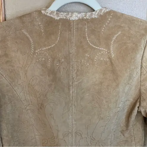 Saguaro khaki suede leather jacket EUC Tan Size M