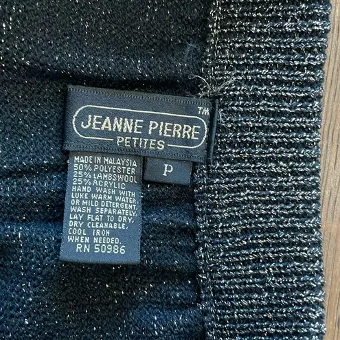 Jeanne pierre 90s SILVER TONE SPARKLING METALLIC KNIT PENCIL SKIRT KNEE LENGTH S