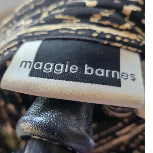 Maggie Barnes 32W Plus Size Shirt Dress Black Beige Print Long Sleeve Career