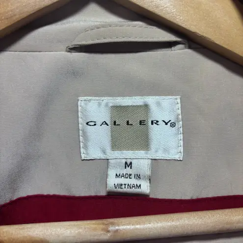 Gallery Jacket Removable Hood Women M Red Zipper & Snap Close Inner Pocket Flaw