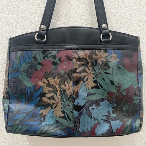 Patricia Nash Poppy Blue Forest Collection Leather Tote Bag