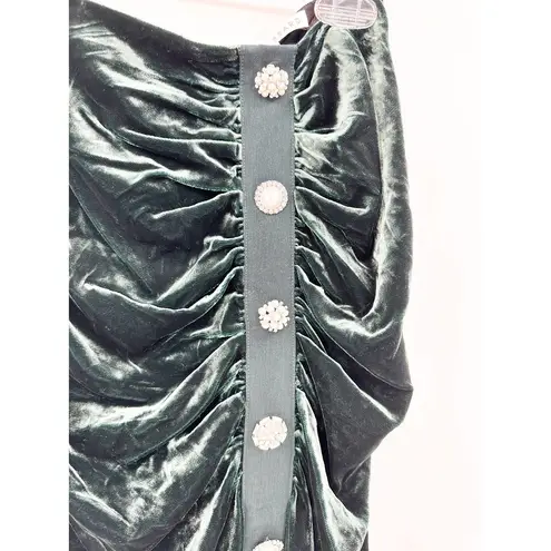 Veronica Beard Embellished Emerald Green Navita Velvet Skirt Size 4