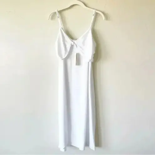 Naked Princess Bridal Ivory White Slip Midi Dress Boudoir Size Small NWT