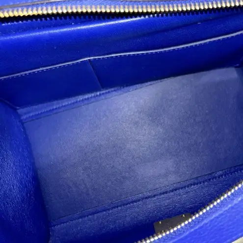 CELINE Authentic Leather/Calfskin Suede Trapeze Indigo Shoulder/Top Hand…