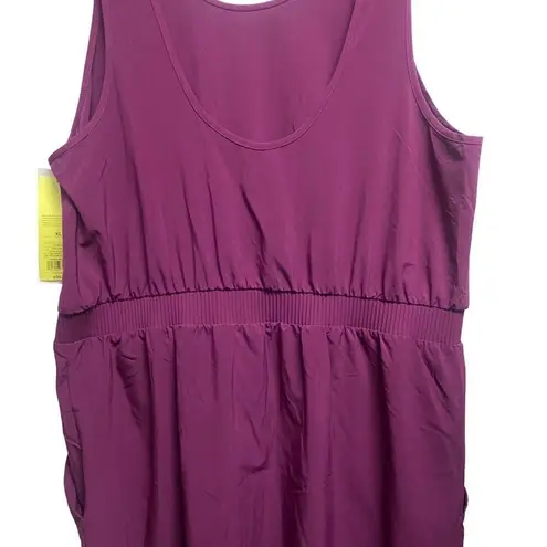 All In Motion  Women's XL Purple Sleeveless Round neck pocket Dress Drawstring