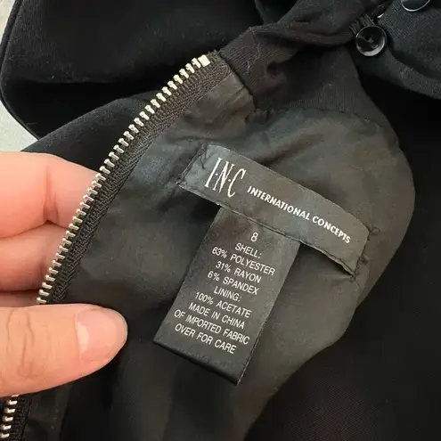 Inc international concept black sleeveless cowl neck sheath dress size 8