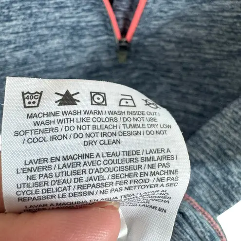 Nike  Dri-Fit Blue Heather Coral Trim 1/4 Zip Long Sleeve Athletic Top Size S