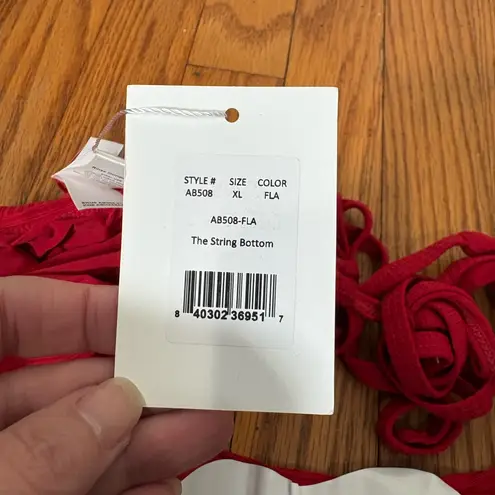 ANDIE String Bikini Set Ribbed Flame Red size XL NWT/NWOT