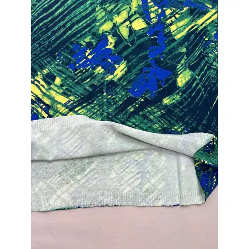 Kenar Blue Green Silk Blend Daphne Knit Top Size S Multicolor Print Short Sleeve