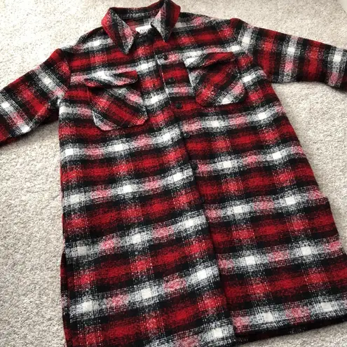 ZARA flannel plaid jacket coat, size medium