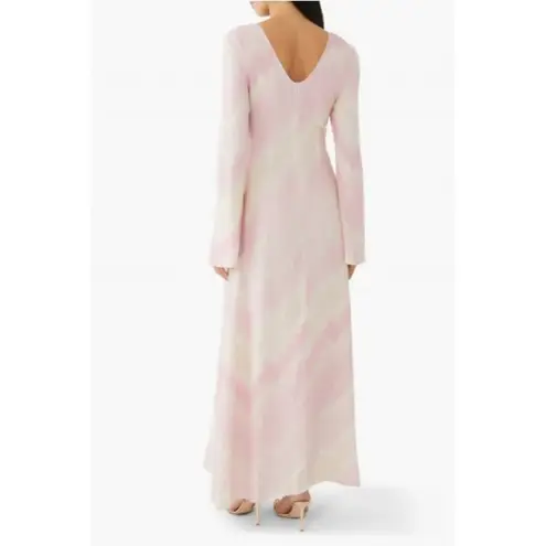 NWT The Wolf Gang Ames Keyhole Linen Blend Maxi Dress Blush Pink Size XS