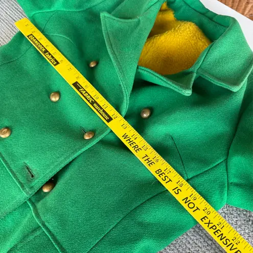 Vintage Carol Brent Emerald Green Doubled Breasted Wool Pea Coat Fits Small Med