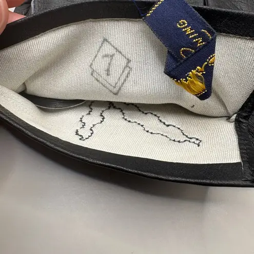 VTG Leather Gloves Black Embroidered Pure Silk Lined Made in France XS 7 NOS