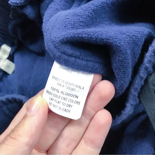 ALBION FIT • navy blue 100% cotton shorts lounge pj cozy knit terry sweatshirt