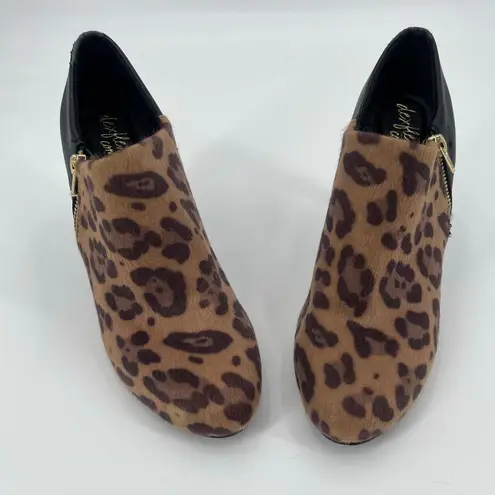 Y2K Dexflex Comfort Leopard Bootie heel womens Shoes Sz 9 Stiletto Glam Rocker Black