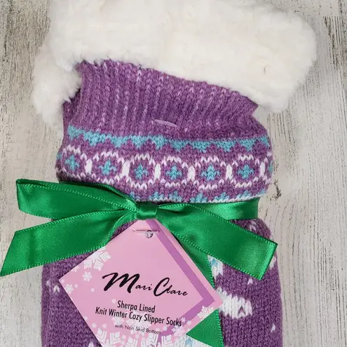 NWT Mari Clare Sherpa Lined Knit Winter Holiday Design No