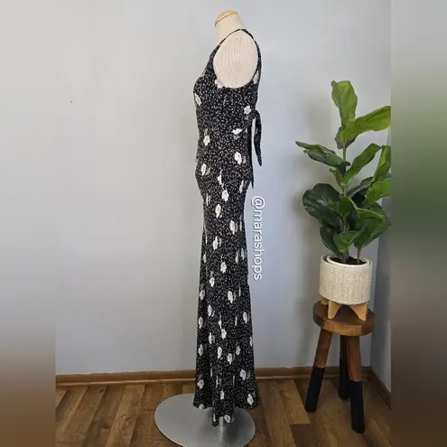 Vintage 90's Y2K Harlow Floral Print Black Maxi Slip On Dress Size undefined