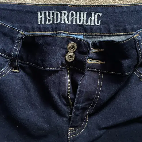 Hydraulic Women’s Blue Jean Mid Rise Curvy Shorts Classic Fit