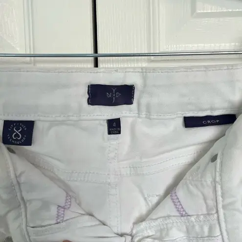 NYDJ White Lift Tuck Crop Denim Jeans Size 4