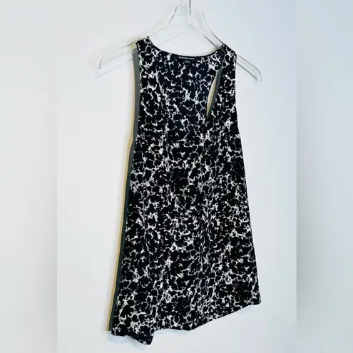 Alexander Wang Racerback Silk Black White Print Tank Top Shirt Blouse Size S