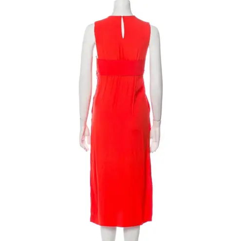 ALC Frank A.L.C. Sleeveless Silk Lowry Slit Midi Dress Tangerine Orange