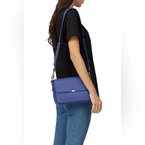 All Saints Blue ‘Captain’ Leather Flap Crossbody Bag