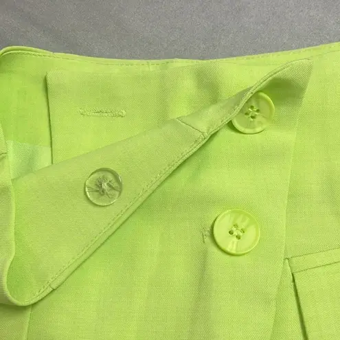 We Wore What Womens Small Blazer Suit Mini Skirt Sharp Green Pockets Stretch NWT