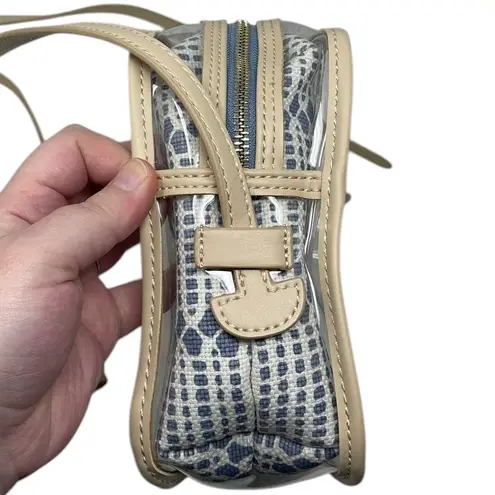 Spartina 449 Clear Stadium Crossbody Bag With Blue Cane Bag Zip Insert