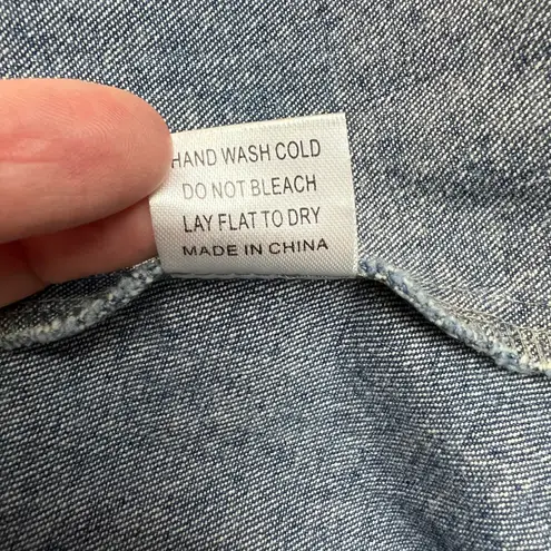 Roolee Midi Dress Womens 3XL Denim Blue Jean 3/4 Sleeve A-Line Pockets Modest