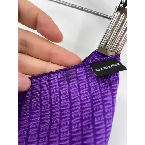 Thierry Mugler Scarf Womens Alien Wrap Square Silk Purple Printed Promo RARE