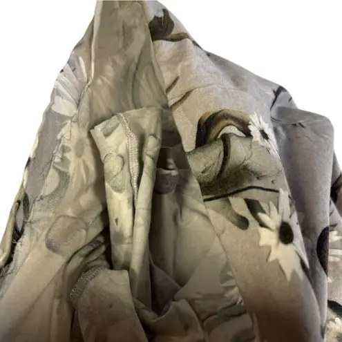 Cushnie Et Ochs Floral Gray Sleeveless Dress Deep V Midi Stretch Bodycon sz XS