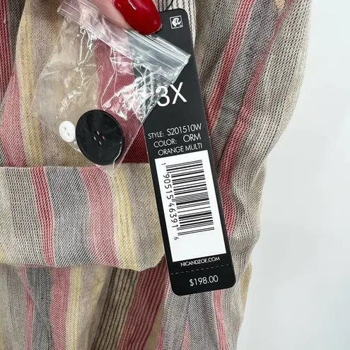 Nic+Zoe Women's Sweetclover Blazer linen blend 3/4 sleeve pockets plus size 3X