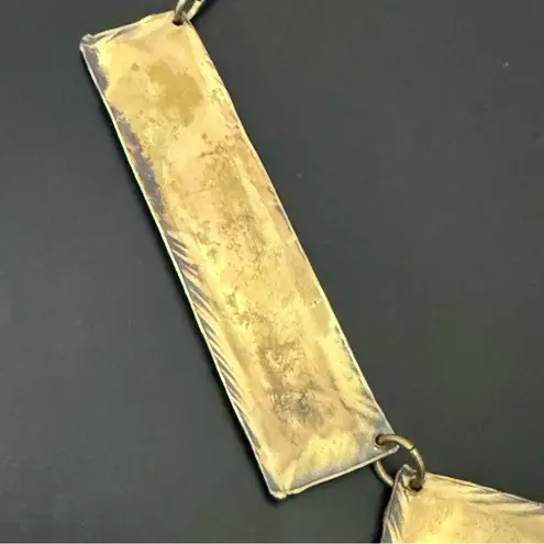 Unique Vintage Retro Modernist Handcrafted Artistic Mixed Metal Necklace 93g.