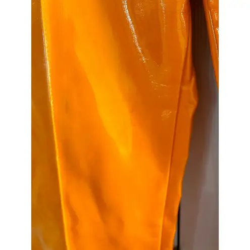 The Ragged Priest Orange Faux Patent Leather Straight Leg Pants