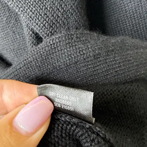 Semantiks Merino Wool Tie Front Knit Cardigan Sweater Black Womens Medium Winter