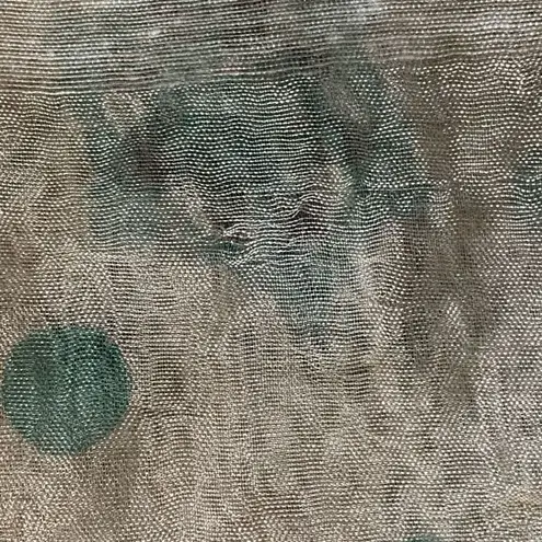 None Sheer Scarf Boho Floral Polka Dot Wrap Tan Green Versatile Beach Sarong Cover Up