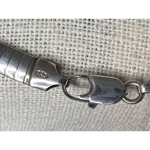 Italian Genuine Solid Sterling Silver 6mm 18" Omega Chain Layering Necklace