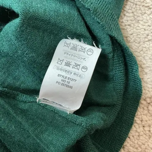 J Crew Merino Wool Crewneck Sweater Green XS Long Sleeve Classic Basic