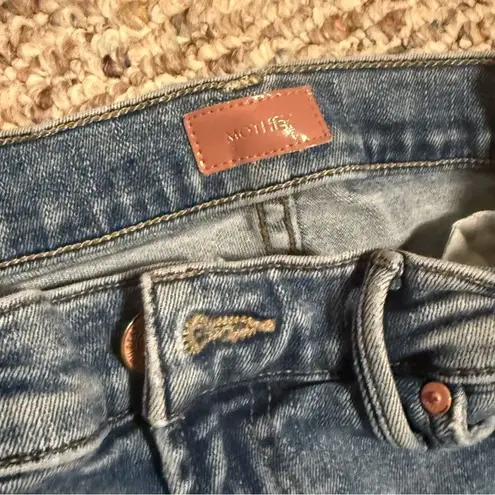 Mother Denim The Rascal Ankle Fray Bonfire Lighning Light Wash Jeans