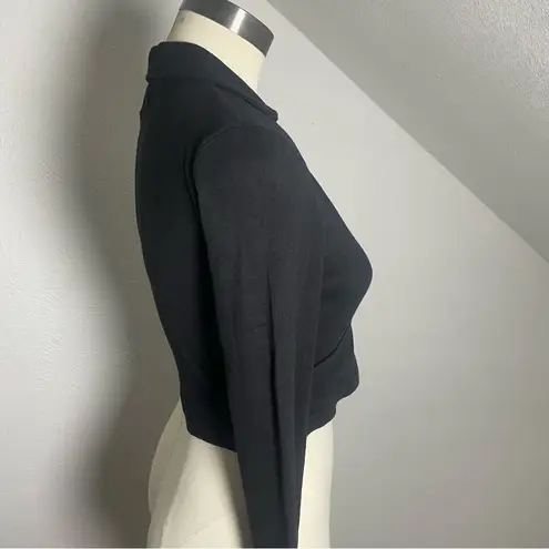 Brave Soul London Black Ribbed Collared Wrap Crop Top | NWT | Size M